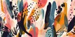 © Digi ART - Hand drawn bright artistic contemporary abstract print. Creative collage seamless pattern. Fashionable template for design, Generative AI