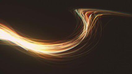 Poster - Abstract Swirling Laser Lines/ 4k motion graphics of an abstract background of glowing and swirling 3d light strokes with depth of field