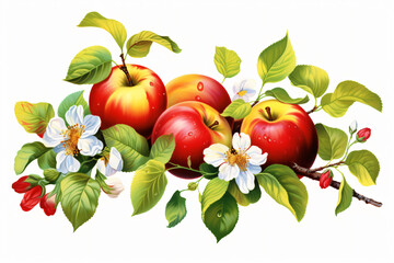 Sticker - Fresh Apple Fruits. Ai generative