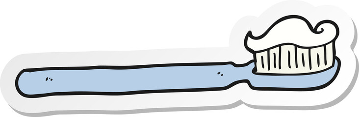 Wall Mural - sticker of a cartoon toothbrush