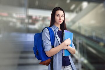 Canvas Print - Happy young student in university ready for learning,