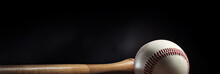 Baseball Bat With A Baseball Ball Inside, Representing The Excitement And Thrill Of The Sport, Baseball Design Banner, AI