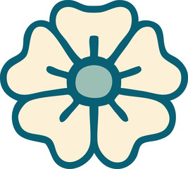Wall Mural - iconic tattoo style image of a flower