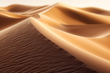 Aufkleber - windblown sand dunes, capturing the sculptural beauty and ever-changing landscape shaped by wind. Generative AI technology.
