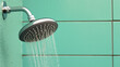 showerhead of shower of water in bathroom. hygiene concept. generative ai