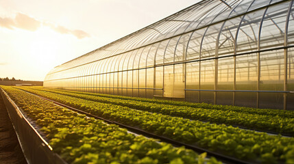 greenhouse with plants. indoor gardening. generative ai