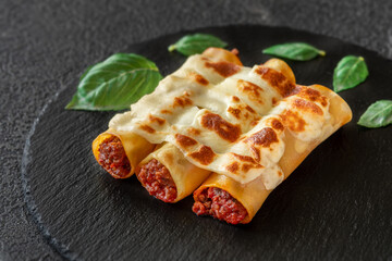 Poster - Bolognese Cannelloni with mozzarella