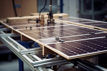 Wall Mural - production of solar panels. alternative energy sources.generated by ai.  Generative AI