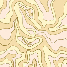 Pattern With Abstract Waves In Beige And Brown Colors