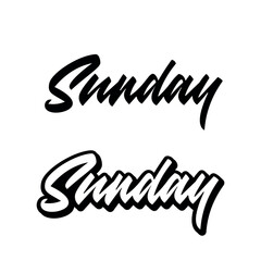 Wall Mural - Sunday - Vector hand drawn lettering phrase.Motivation and inspiration quotes for photo overlays, greeting cards, t-shirt print, posters.Vector over white background