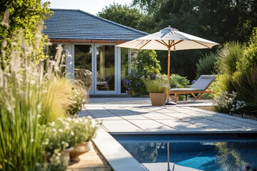 Wall Mural - Parasol at Swimming Pool