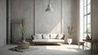 © LetsRock - Minimalist Interior of modern living room 3D rendering, generative ai