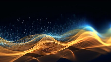 Canvas Print - abstract futuristic background with glowing neon lines. generative ai