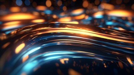 Wall Mural - Abstract futuristic background with neon lines and curves. Generative AI