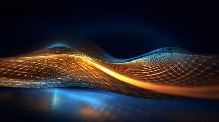 Wall Mural - Abstract futuristic background with neon lines and curves. Generative AI