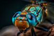 Fascinating shot of a dragonfly. AI Generated