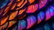  a close up of a multicolored bird's wing.  generative ai