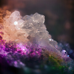 Poster - iridescent gem with a holographic overlay. fantasy and futuristic hologram effect. generative ai.