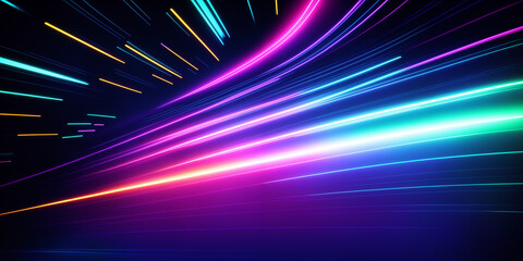 Poster - energize your designs with a vibrant abstract glow of neon lights and synthwave vibes. futuristic , 