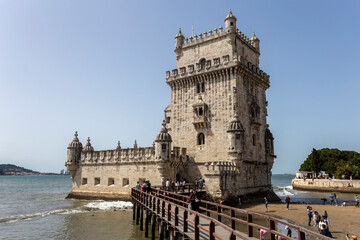 Wall Mural - The Belem tower on a summer day in Lisbon