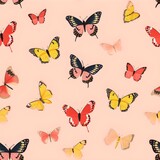 Fototapeta Motyle - seamless pattern with butterflies