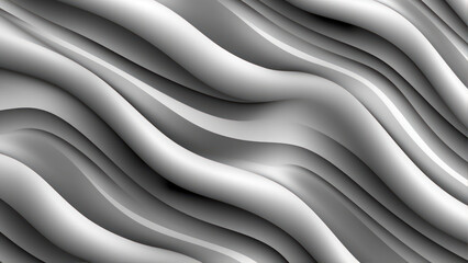 Poster - 3d illustration of abstract background with smooth wavy lines in black colors generative ai