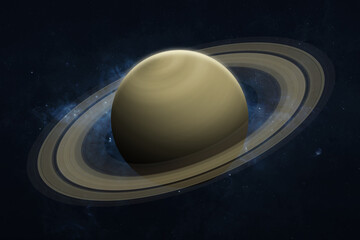 Wall Mural - saturn, galaxy and nebula. view of saturn - gas-giant planet of the solar system. this image element