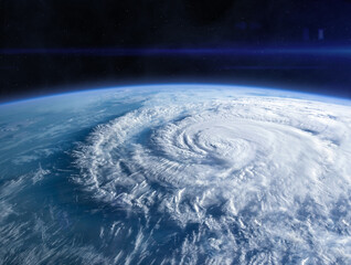 Wall Mural - planet earth in the space. hurricane seen from the space over planet earth. elements of this image f