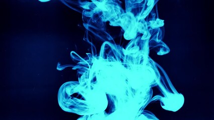 Wall Mural - Color smoke texture glitter ink swirl magic air wave Intro overlay neon blue pink sparkling dust mist flow on dark abstract background