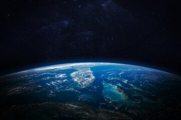 Wall Mural - earth, galaxy, nebula and stars. elements of this image furnished by nasa.