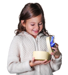 Poster - Beautiful little girl with gift box