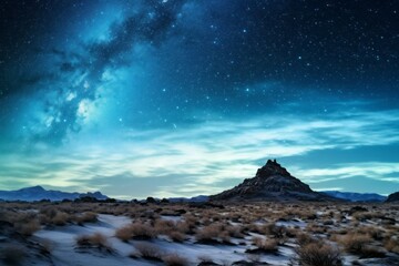 Wall Mural - Starry sky in the mountains. Night sky in August. AI generated, human enhanced.