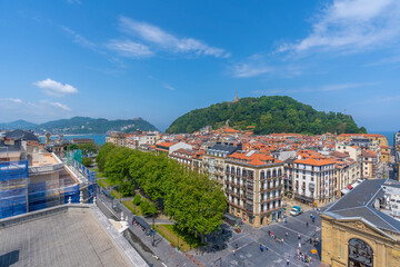 Wall Mural - Aerial view of the city of San Sebastian - Donostia. In the province of Gipuzkoa. Basque Country