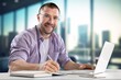 © BillionPhotos.com - Portrait of young businessman inside office work on laptop