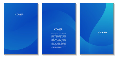 Aufkleber - abstract flyers design with blue wave gradient background