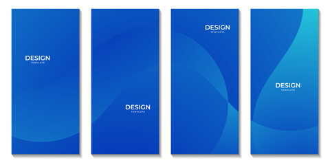 Aufkleber - abstract banners blue wave gradient background