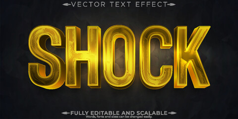 Wall Mural - Shock metallic text effect, editable future and cyber text style