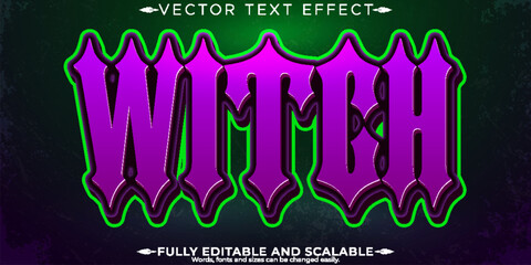 Witch text effect, editable zombie and horror text style