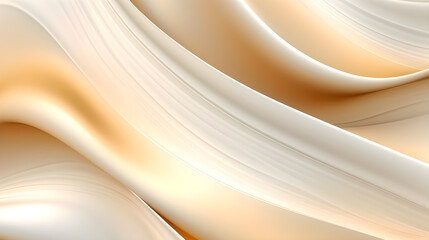 Gold and beige gradient colors wavy fluid, soft smooth shiny ripples surface texture, glowing silky liquid, luxury modern backdrop,abstract background. Generative AI