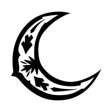 Moon decorated with zentangle for muslim festival