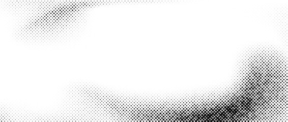 Poster - Halftone faded texture. Grunge noise background. White and black sand gradient wallpaper. Retro pixelated vector backdrop