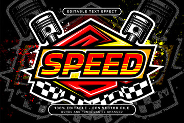 Poster - speed 3d text effect and editable text effect with colorful borders