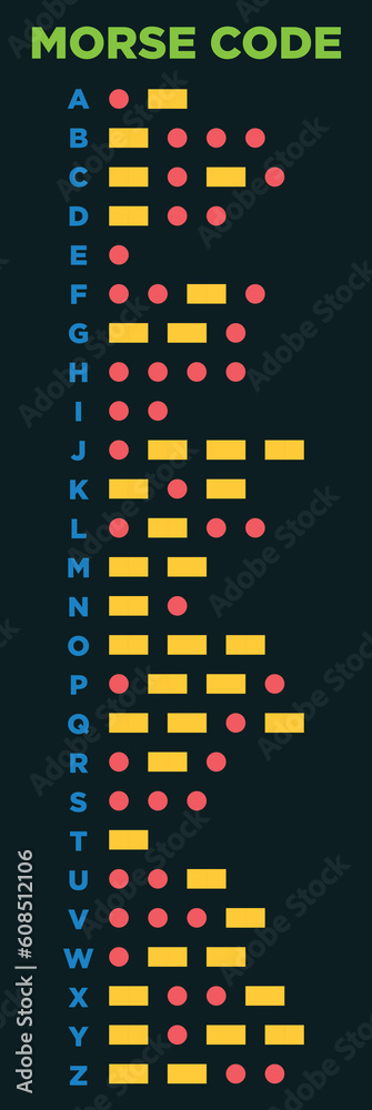 alphabet letter morse code design Stock Vector | Adobe Stock