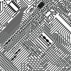 Wall Mural - Square monochrome background - design multi-layered electronic circuit board