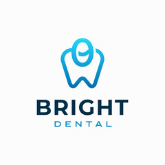 Wall Mural - letter o dental clinic logo tooth abstract design vector template linear style. dentist stomatology 