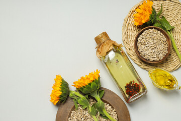 Wall Mural - Concept of ingredients for cooking - Sunflower oil