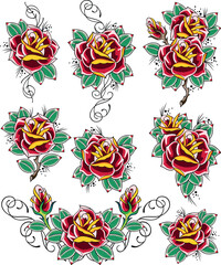 Wall Mural - rose tattoo design