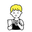 © studio uguisu - かわいい人物のイラストシリーズ _ 男性の店員_ 操作