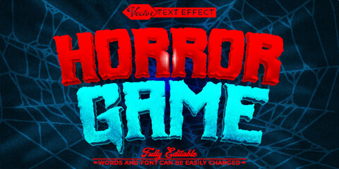 Poster - Cartoon Horror Game Vector Editable Text Effect Template