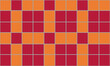 © AuntieCW - red and orange squares background checkerboard with white border repeats seamless pattern, design for fabric printing or wallpaper